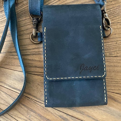 Phone Bag With Adjustable Leather Crossbody Strap, Card Wallet and Key ...