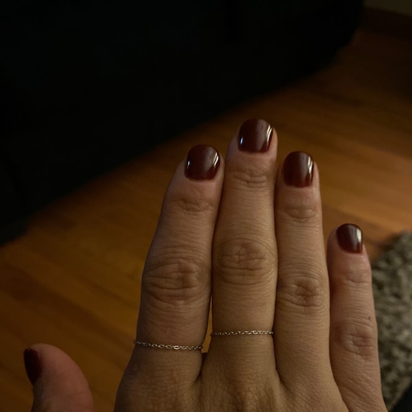 14k Dainty Chain Ring / Super Dainty Link Chain Ring / Barely There ...