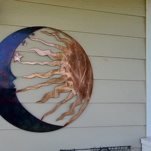 Sun and Moon Metal Wall Art Indoor Covered Outdoor - Etsy