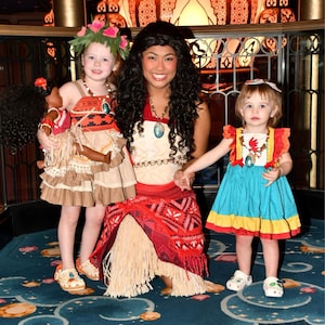 URAQT Déguisement Fille Moana Robe Princesse Enfants Avec Collier - Costume Carnaval Anniversaire
