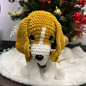 かぎ針編みのビーグル犬のパターン、ぬいぐるみの犬、犬のおもちゃ