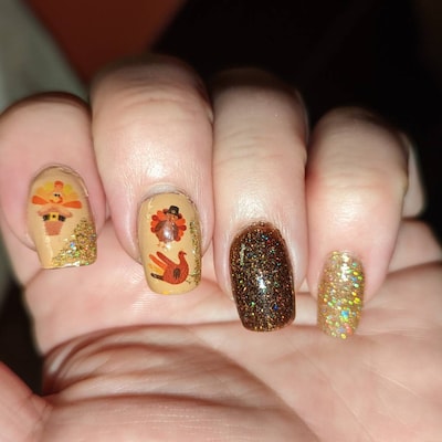 38 Turkey Thanksgiving Nail Decals A1262 - Etsy