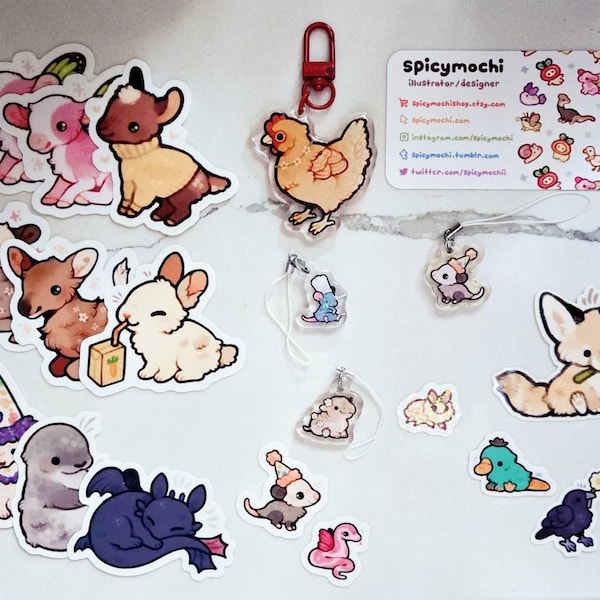 10 Sticker Bundle Pack / Choose Any 10 Cute Animal Vinyl Stickers ...