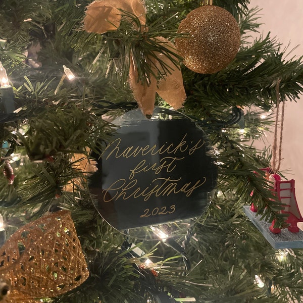 Painted Acrylic Christmas Ornament, Personalized Christmas Ornament ...
