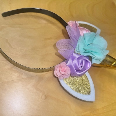 Unicorn Headband, Pastel Colors and Gold Unicorn Headband, Unicorn ...