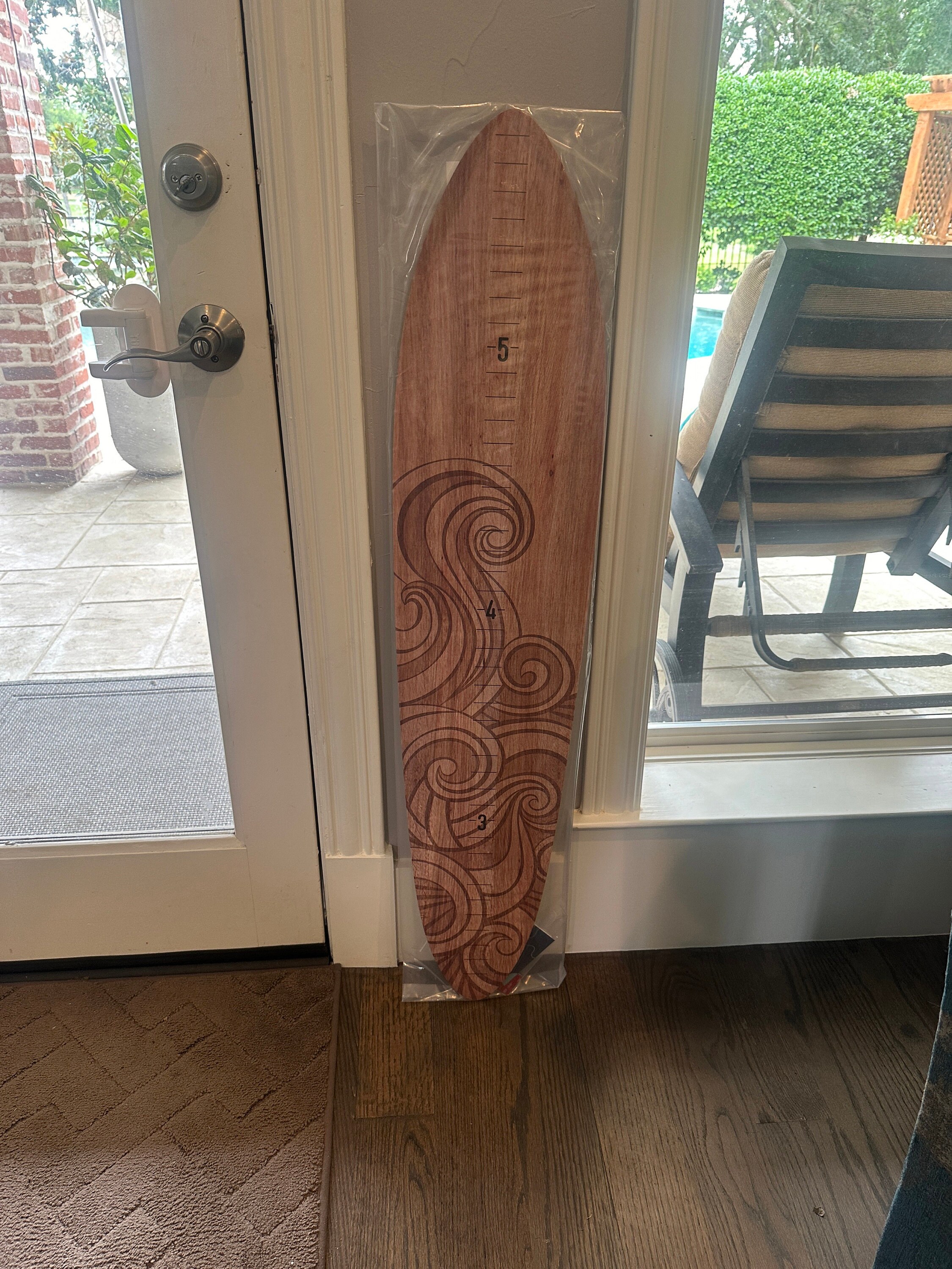 Surfbrett-Wachstumskarte, Holz-Höhentafel, Ozean-Dekor, Kinderzimmer-Dekor, Küsten-Kinderzimmer-Dekor, Surfbrett-Wandkunst, Strand-Themen, Junge, Mädchen, Lineal