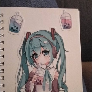 Confezione di adesivi in vinile impermeabili Miku Boba - adesivi ...