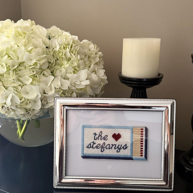 Custom Name Matchbox | Hand Painted Needlepoint 18 or 13 Mesh