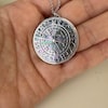 Collana con ciondolo malocchio in smalto turchese: argento sterling e zirconi cubici Collana con ciondolo malocchio in smalto turchese: argento sterling e zirconi cubici