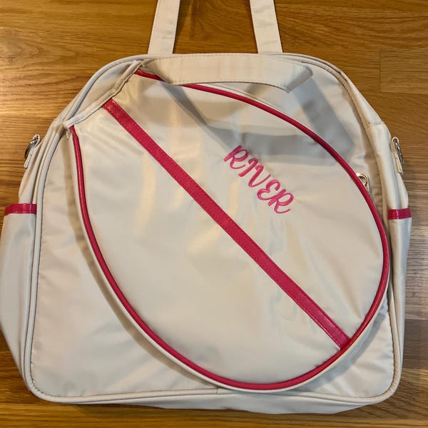Emelivor Custom Light Beige Tennis Bag - Personalized Racket Case Backpack For Women & Men