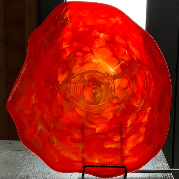 Wall Hanging Blown And Fused Glass Wall Plate Wall Art Photo Inspiration