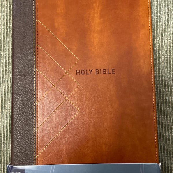 Personalized ESV Large Print Study Bible Thumb Indexed Mahogany