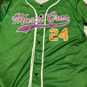 Personalized Mardi Gras Baseball Jersey, Custom Name and Number