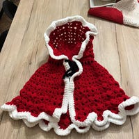 PDF Crochet PATTERN Hooded Santa Cape N 335 for Six Sizes Baby Toddler ...