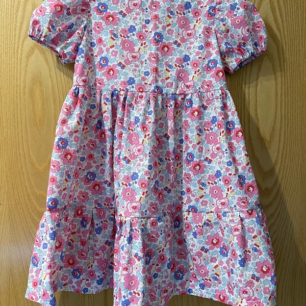 Danika Girls' Puffed Sleeve Tiered Dress Sewing Pattern (PDF) - Etsy