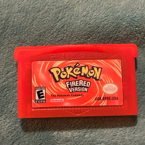 GBA Pokemon Fire Red Version Replacement Label Decal Foil Metallic