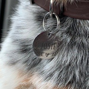 Personalized Pet Tag Custom Dog Tag Cat Tag Cat Collar Tag Cat ID Tag Dog ID Tag Dog Name Tag Heart Paw Bone photo