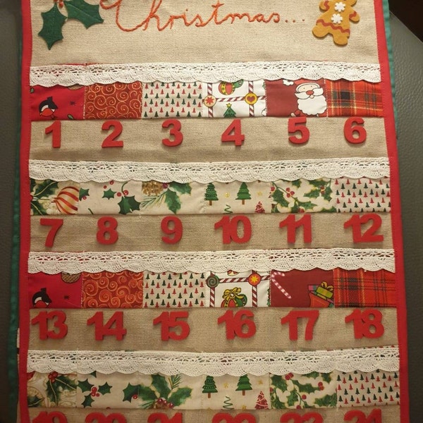 Red Felt Advent Calendar Numbers, Self Adhesive DIY Christmas Countdown ...