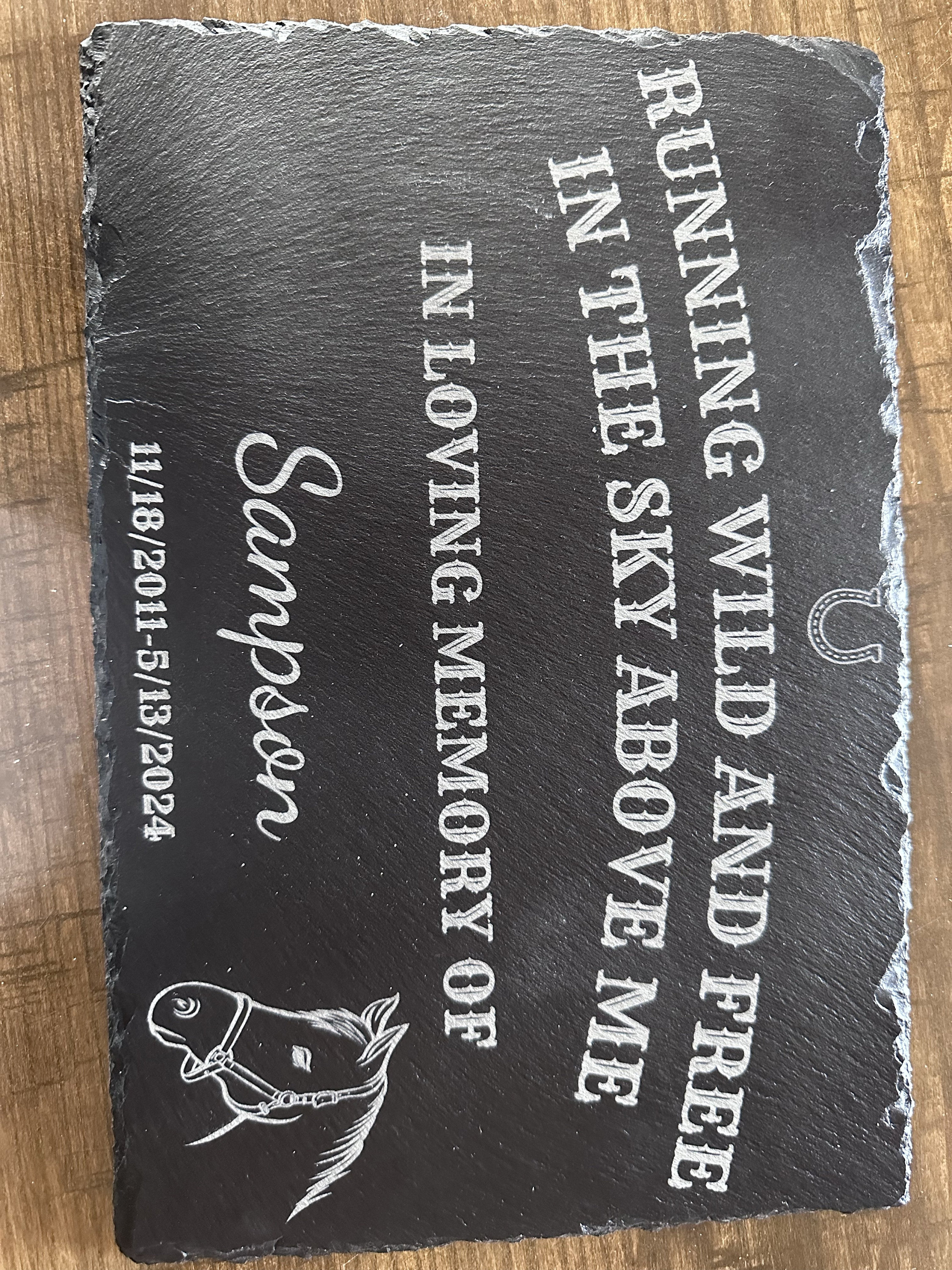 Horse Memorial Stone, Pet Memorial Stone, Engraved Horse memorial Gift, Horse Memorial Plaque, Pet Grave Stone, Horse Garden Stone