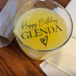 EDIBLE CLEAR birthday drink toppers , edible birthday decor, birthday party ideas, happy birthday drink toppers, clear drink toppers, bday