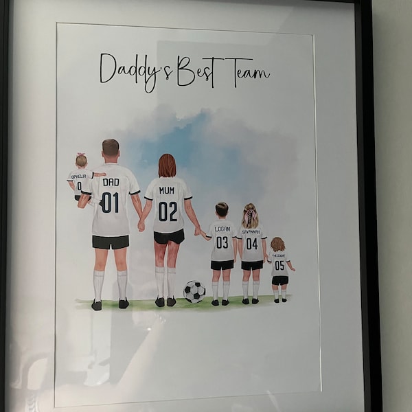 Family Hand Print A4 A3 Mother Father Baby New Baby Personalised ...