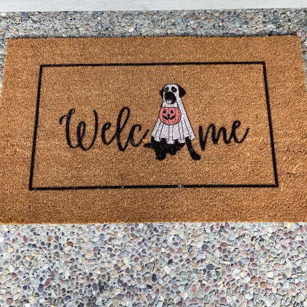 Pink Sugar Skull Floral Door Mat