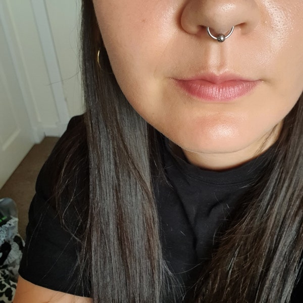 Captive Bead Ring 2X Ball Closure Rings (BCR) – 16G Surgical Steel S For Ear, Nose, Lip, Septum Piercing Stainless Steel Lip Rings - Foto 2