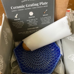 The Grate Plate Handmade Ceramic Grater (Includes Garlic Peeler & Brus –  The Grate Plate, Inc.