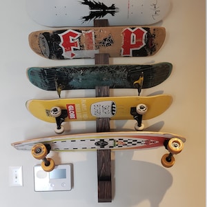 Wall Mounted Skateboard or Snowboard Holder Organizer Rack - Etsy