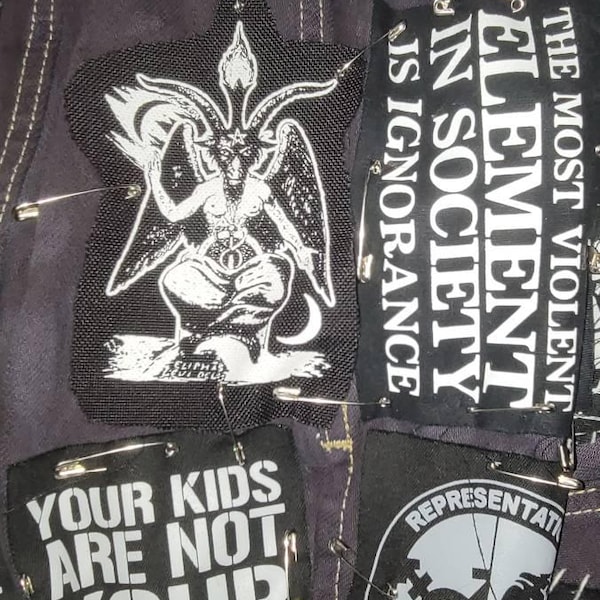 Satanic Baphomet Patch - Punk DIY Pentagram Leftover Crack Occult ...