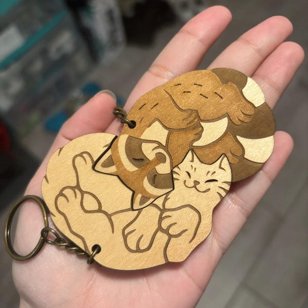 Feathered Raptor Dinosaur Couple Keychains - Friendship or Relationship ...