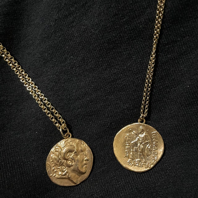 Antico Greco Argento Ciondolo con Alessandro Magno Drachm
