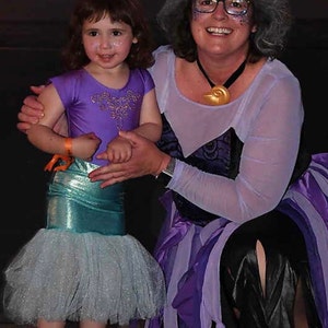 Disfraz de sirena para niña, falda de tul con cola de sirena, opciones de  disfraz de leotardo y falda mate, disfraz de Halloween para niños Púrpura  mate té -  España
