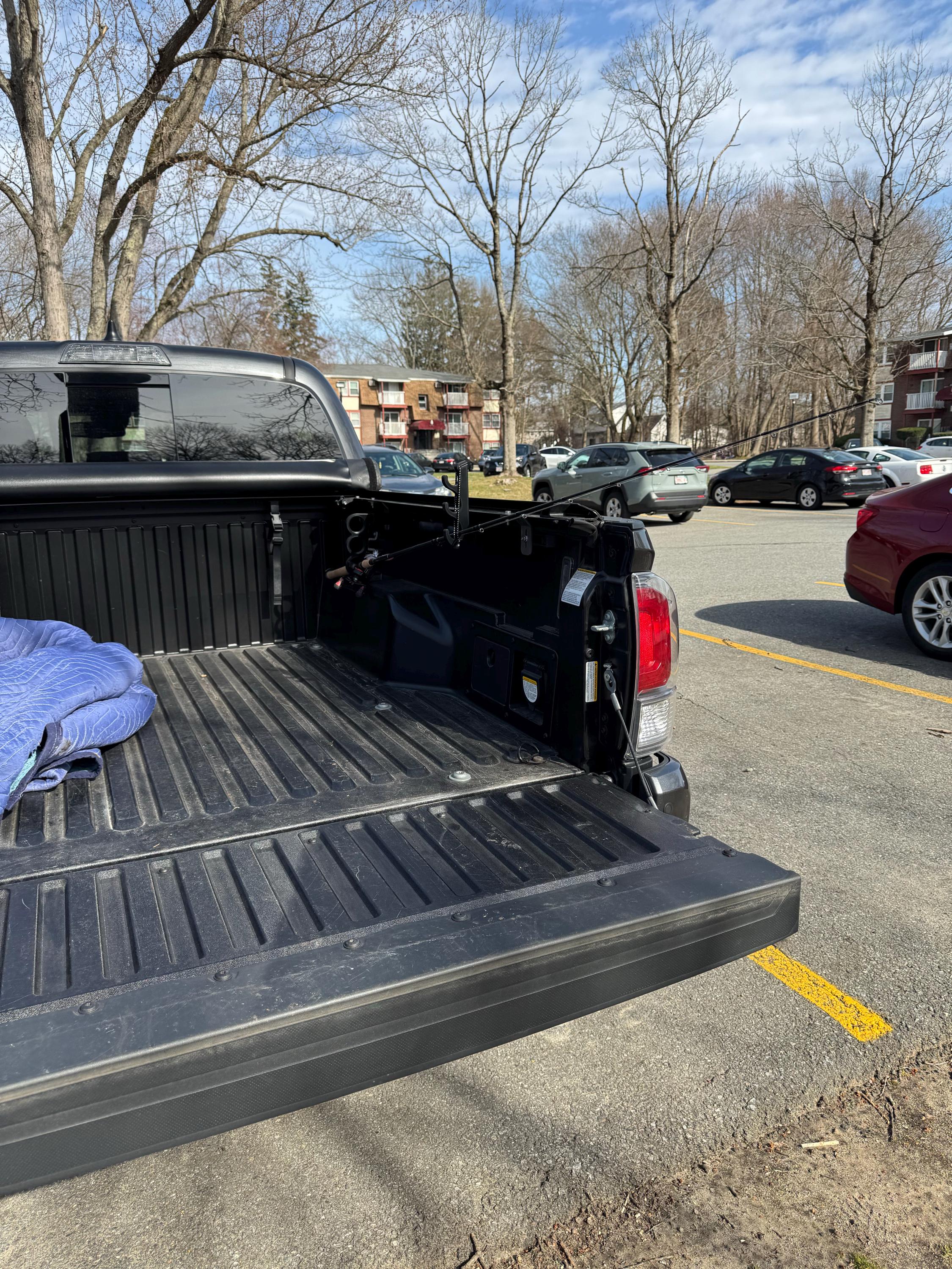 Fishing Rod Holder for Toyota Tacoma Bed Rail - Above The Bed Version