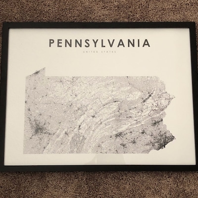 Pennsylvania Map Print, State Road Map Print, PA USA United States Map ...