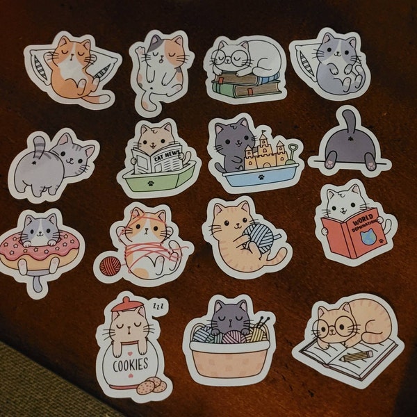 Cute Kawaii Cat Sticker Pack | Cute | Fun Stickers | Stickers | Gift ...