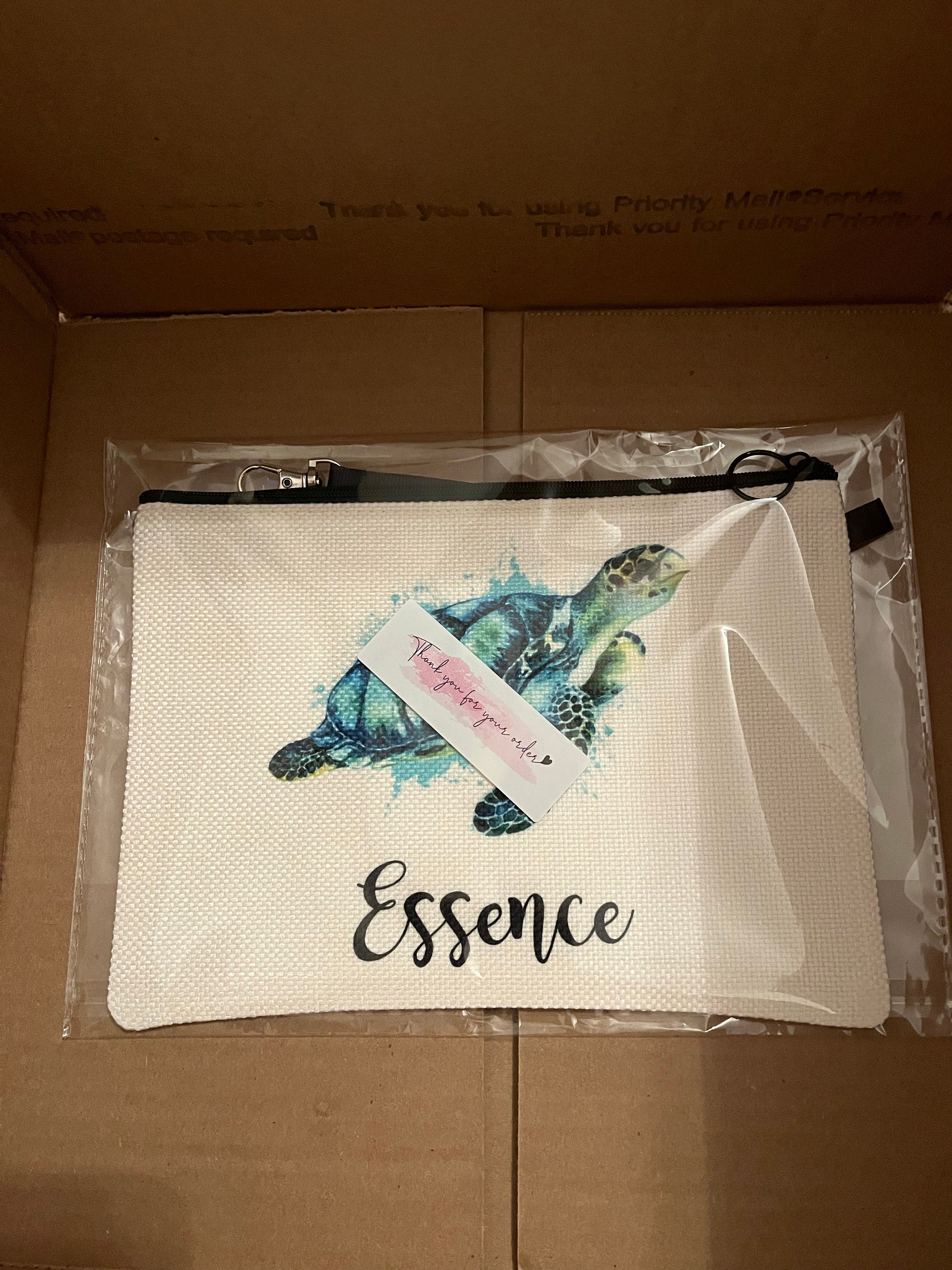 Sea Turtle Cosmetic Bag, Personalized Sea Turtle Makeup Bag, Sea Turtle Makeup Organizer, Toiletry Bag, Zipper Pouch, Sea Turtle Gift