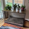 Modern Edge Wood Dog Crate Base, Walnut Stain, Safety Lip Secure Fit ...