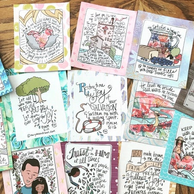 PRINTABLE Hand-drawn SPANISH Scripture Card Bible Verse Set - Etsy