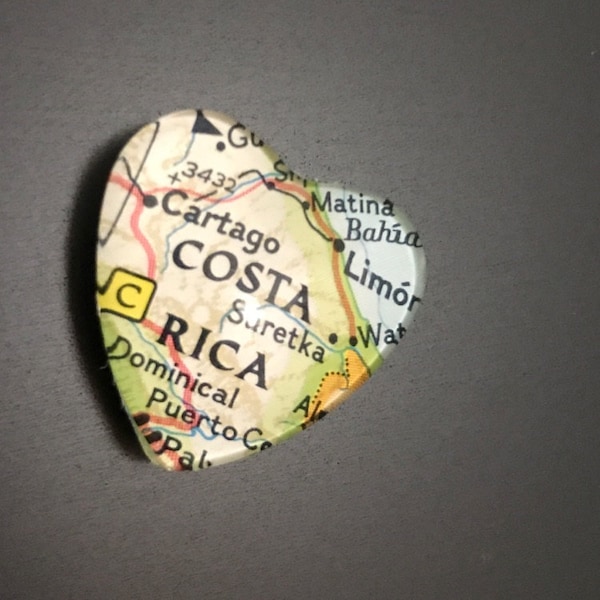 Custom Vintage Map Magnet. You Choose the Location. Heart Shaped Glass ...