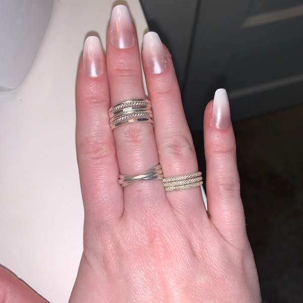 Sparkle Sterling Stacking Ring/sterling Silver/ Stacking Rings/ Midi ...