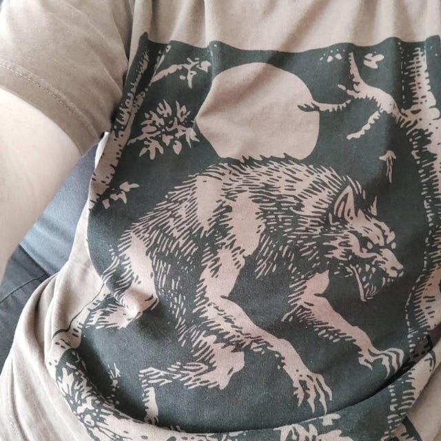 90s Vintage Werewolf Graphic Shirt, Retro Creepy 90s Tshirt