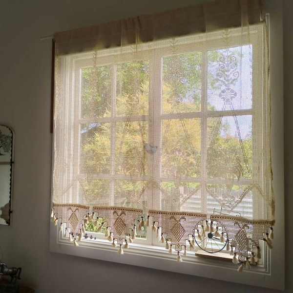 Kitchen Curtains, Retro Kitchen Curtains, Kitchen Valance, Coffee Decor ...