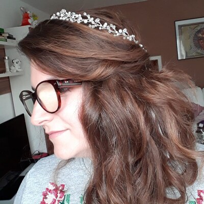 beaded wedding headpiece