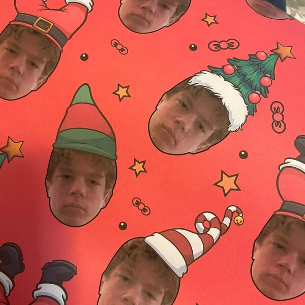 Personalized christmas wrapping paper custom holiday gift wrap vintage