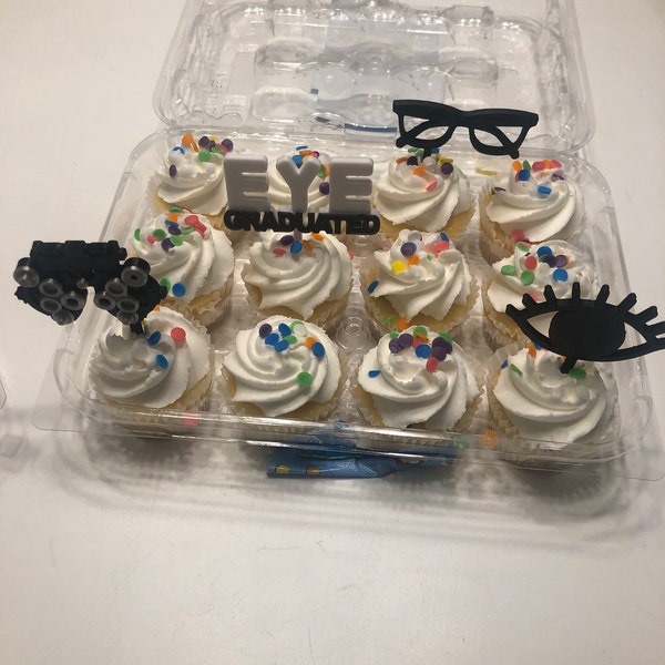 Optometry Graduation Cupcake Toppers, Optometry Gift, Optometrist, Eye ...