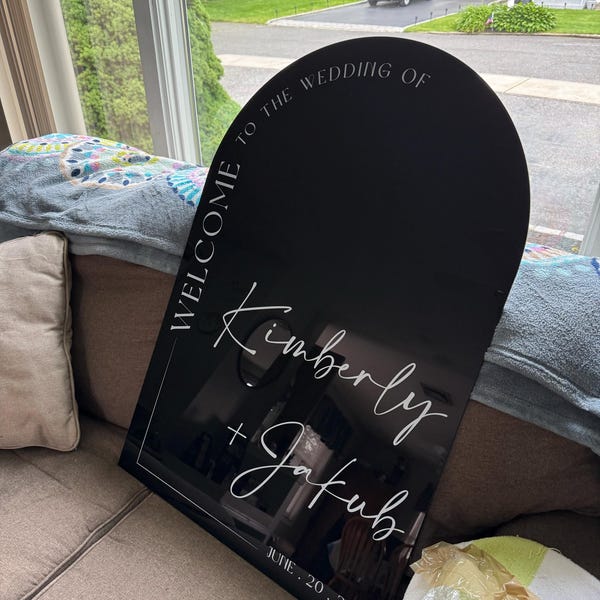 Arched Welcome Wedding Sign, Minimalist Wedding Welcome Sign, Welcome ...