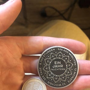 Customer photo for Custom Any Year Mandala sobriety coin review