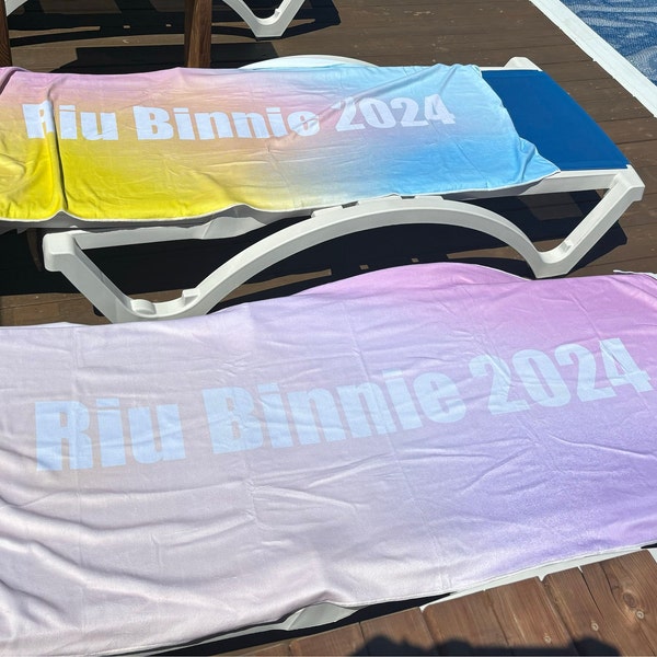 Personalized Ombre Beach Towel With Name, Custom Beach Towel for Kids ...