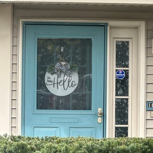 Hi Hey Hello Door Hanger Hello Front Door Decor Custom Door Sign Front ...